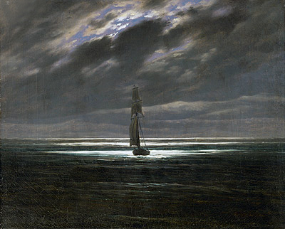 Seascape by Moonlight, c.1827/28 | Caspar David Friedrich | Painting Reproduction