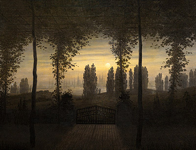 Landschaft mit Pergola und Gartentor (Gedächtnisbild für Johann Emanuel Bremer), c.1817 | Caspar David Friedrich | Gemälde Reproduktion