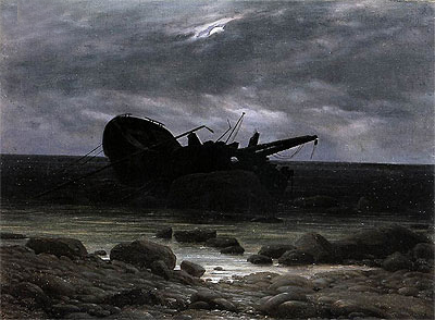 Wreck in the Moonlight, c.1835 | Caspar David Friedrich | Painting Reproduction