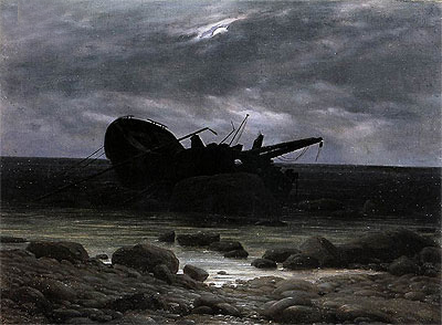 Wreck in the Moonlight | Caspar David Friedrich | Painting Reproduction