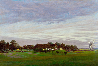 Flat Countryside (Isle of Ruegen near Greifswald), c.1822/23 | Caspar David Friedrich | Gemälde Reproduktion