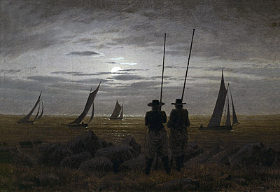 Moonlit Night on the Beach with Fishermen, 1817 | Caspar David Friedrich | Gemälde Reproduktion
