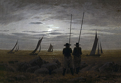 Moonlit Night on the Beach with Fishermen | Caspar David Friedrich | Painting Reproduction
