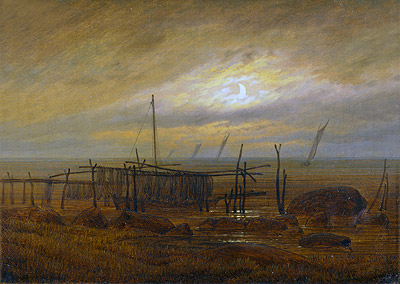 Seashore by Moonlight | Caspar David Friedrich | Painting Reproduction