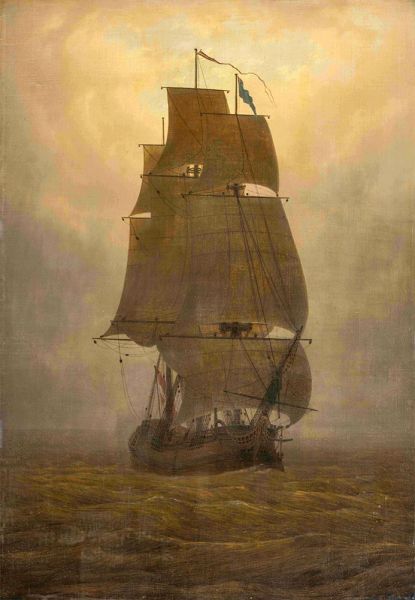 Segelschiff, c.1815 | Caspar David Friedrich | Gemälde Reproduktion