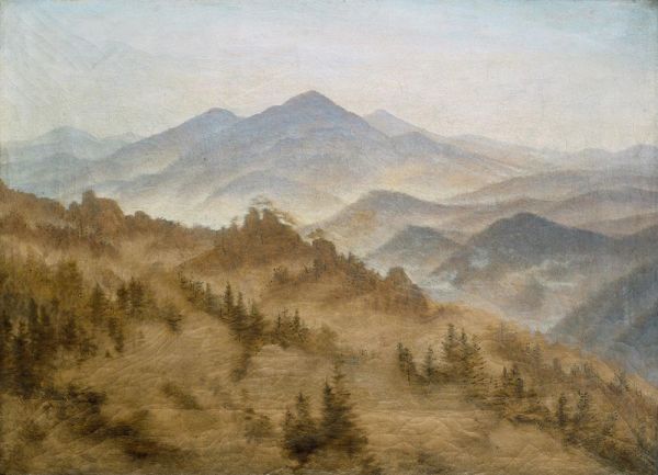 Landschaft mit dem Rosenberg in den Böhmischen Bergen, 1835 | Caspar David Friedrich | Gemälde Reproduktion