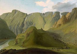 Rhone near Gletsch with Gadmerfluh, Tellistock and Wendenstock | Caspar Wolf | Gemälde Reproduktion