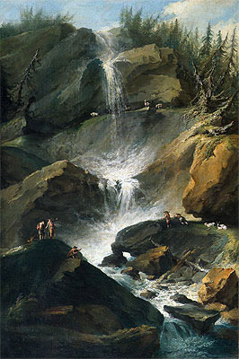 The Upper Staubbachfall in the Lauterbrunnen Valley, c.1774/77  | Caspar Wolf | Gemälde Reproduktion
