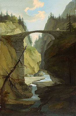 Bridge over the Muota near Schwyz, Undated | Caspar Wolf | Painting Reproduction