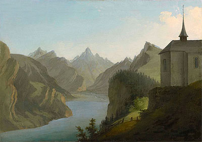 View from Mount Seelis to Lake Uri towards Altdorf, 1777 | Caspar Wolf | Painting Reproduction