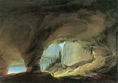 Blick aus der Beatushöhle auf den Thunersee, 1776 | Caspar Wolf | Gemälde Reproduktion