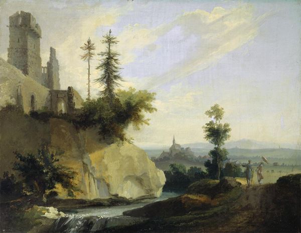 Landscape Composition with the Ruin of a Castle, c.1774/77 | Caspar Wolf | Painting Reproduction