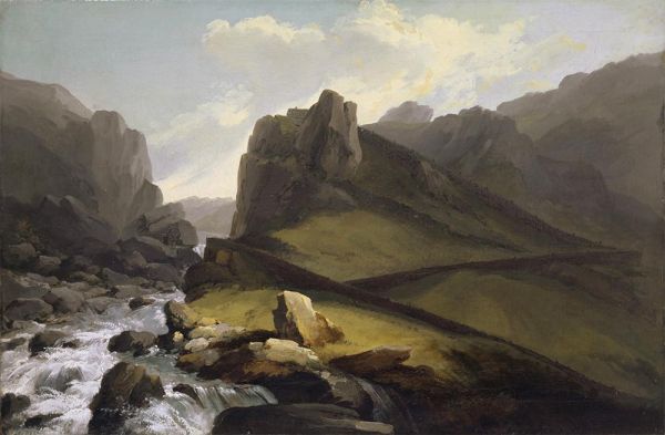 The Old and the New Gotthard Road above Hospental, c.1774/77 | Caspar Wolf | Painting Reproduction