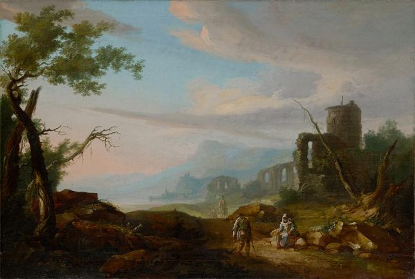 Seelandschaft mit Ruinen, 1769 | Caspar Wolf | Gemälde Reproduktion