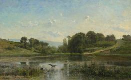 The Pond at Gylieu, 1853 by Charles-Francois Daubigny | Painting Reproduction
