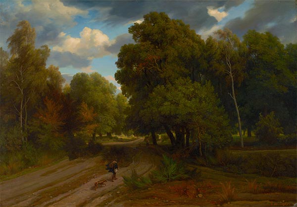 The Crossroads of the Eagle’s Nest, Fontainebleau Forest, c.1843/44 | Charles-Francois Daubigny | Gemälde Reproduktion