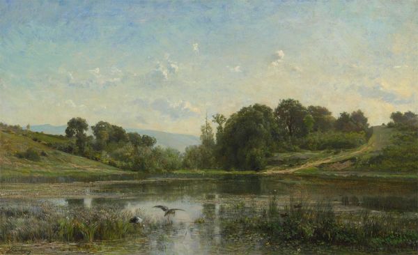 The Pond at Gylieu, 1853 | Charles-Francois Daubigny | Painting Reproduction