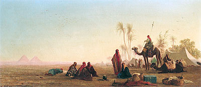 Halt at an Oasis, n.d. by Charles-Theodore Frere | Painting Reproduction