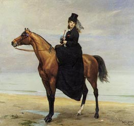 Reiterporträt von Mademoiselle Croizette, 1873 von Carolus-Duran | Gemälde-Reproduktion