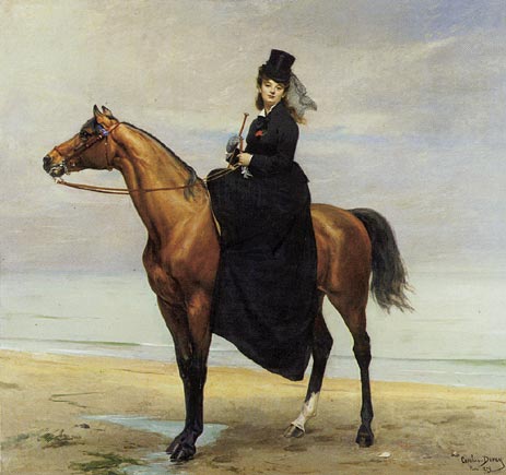 Reiterporträt von Mademoiselle Croizette, 1873 | Carolus-Duran | Gemälde Reproduktion