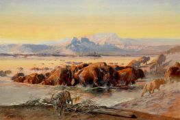 The Upper Missouri in 1840, 1902 by Charles Marion Russell | Painting Reproduction
