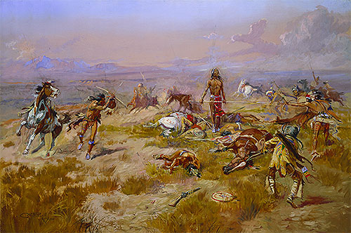 The Death Song of Lone Wolf, 1901 | Charles Marion Russell | Painting Reproduction