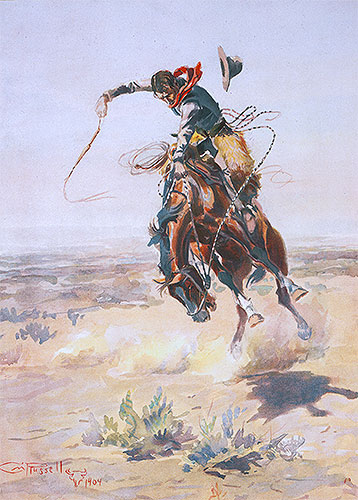 A Bad Hoss, 1904 | Charles Marion Russell | Painting Reproduction