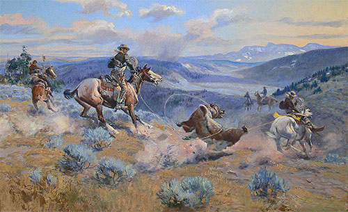 Loops and Swift Horses are Surer than Lead, 1916 | Charles Marion Russell | Painting Reproduction
