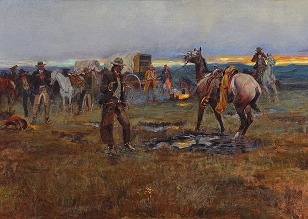 Wenn Pferde reden, gibt es geringe Chancen auf ..., 1915 von Charles Marion Russell | Gemälde-Reproduktion