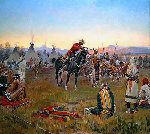 Single-Handed, 1912 | Charles Marion Russell | Painting Reproduction