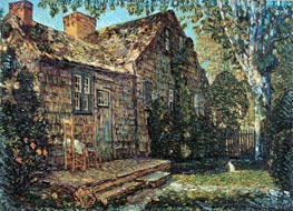 Little Old Cottage, Egypt Lane, East Hampton, 1917 by Hassam | Painting Reproduction