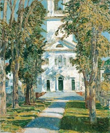 The Church at Gloucester, 1918 by Hassam | Painting Reproduction