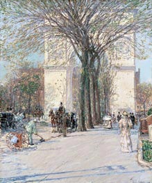 Washington Arch, Spring, c.1893 by Hassam | Painting Reproduction