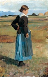 French Peasant Girl, c.1883 by Hassam | Painting Reproduction