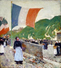 Montmartre: July 14, 1889 by Hassam | Painting Reproduction