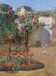 The Rose Garden, 1888 by Hassam | Painting Reproduction