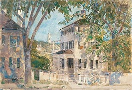 Street in Portsmouth | Hassam | Painting Reproduction