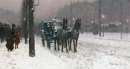 Paris, Winter Day, 1887 by Hassam | Painting Reproduction