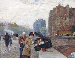 Quai St. Michel, 1888 by Hassam | Painting Reproduction