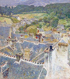 Rooftops, Pont-Aven, Brittany, 1897 by Hassam | Painting Reproduction