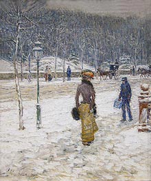 New York Street | Hassam | Painting Reproduction