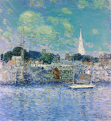 Newport Waterfront, 1901 by Hassam | Painting Reproduction