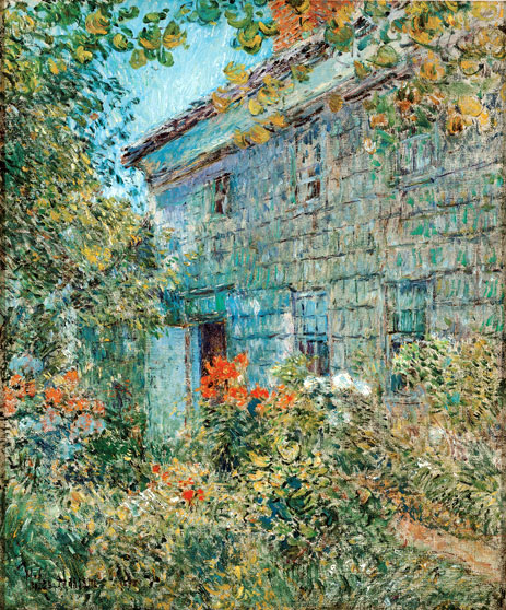 Old House and Garden, East Hampton, 1898 | Hassam | Painting Reproduction