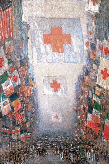 Red Cross Drive, May 1918 (Celebration Day), 1918 | Hassam | Gemälde Reproduktion