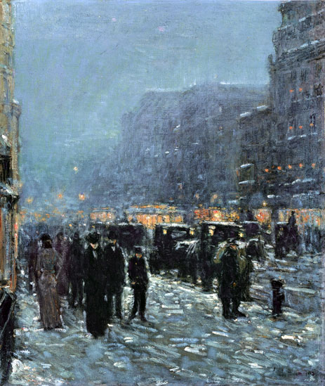 Broadway und 42. Straße, 1902 von Hassam | Gemälde-Reproduktion