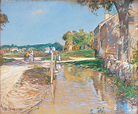 A Country Road, 1891 | Hassam | Painting Reproduction