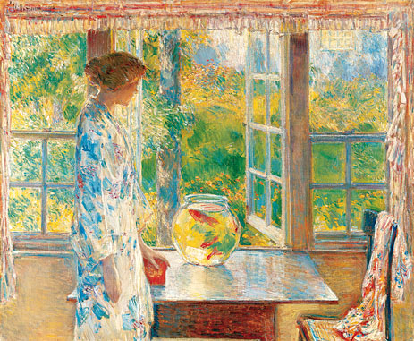 Goldfischschüssel, 1912 von Hassam | Gemälde-Reproduktion