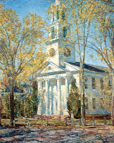 Kirche in Old Lyme, 1906 von Hassam | Gemälde-Reproduktion