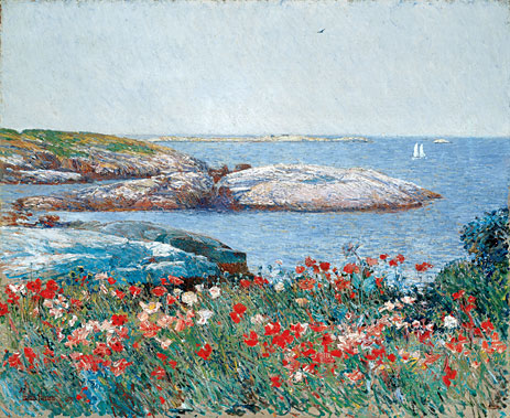 Poppies, Isles of Shoals, 1891 by Hassam | Painting Reproduction