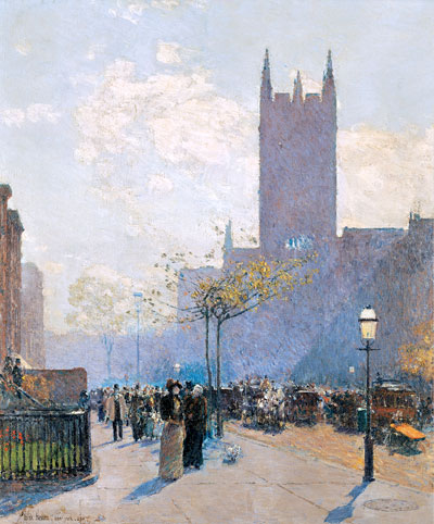 Lower Fifth Avenue, 1890 by Hassam | Painting Reproduction